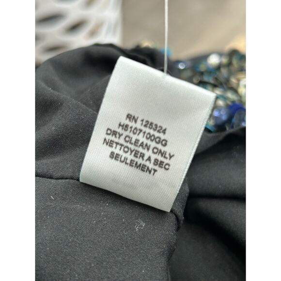 HAUTE HIPPIE Mosaic Sequin Embelished Cropped Top Short Sleeves Black Silk Sz‎ M - Picture 8 of 12